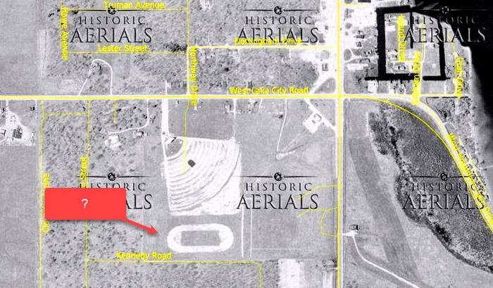 Houghton Lake Race Track - 1954 Aerial Photo (newer photo)